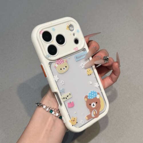 睡帽轻松熊适用苹果16promax手机壳iphone15pro新款13华为mate70荣耀300奶油壳vivooppo小米17pro红米note14