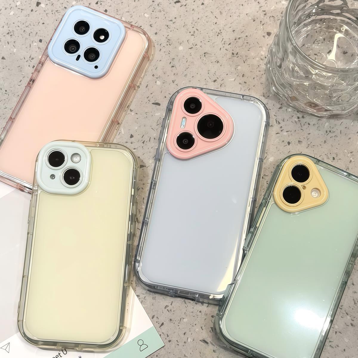 简约果冻纯色适用苹果16手机壳iPhone15promax新款p70华为mate60荣耀300小众vivos20爆款oppo小米14女男13/12