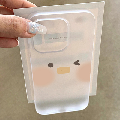 苹果简约趣味亲肤磨砂手机壳防摔