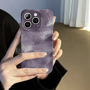 油画紫色渐变适用iphone16promax手机壳13苹果17菲林华为mate70创意vivox200防摔小米oppo硬壳红米k80荣耀300