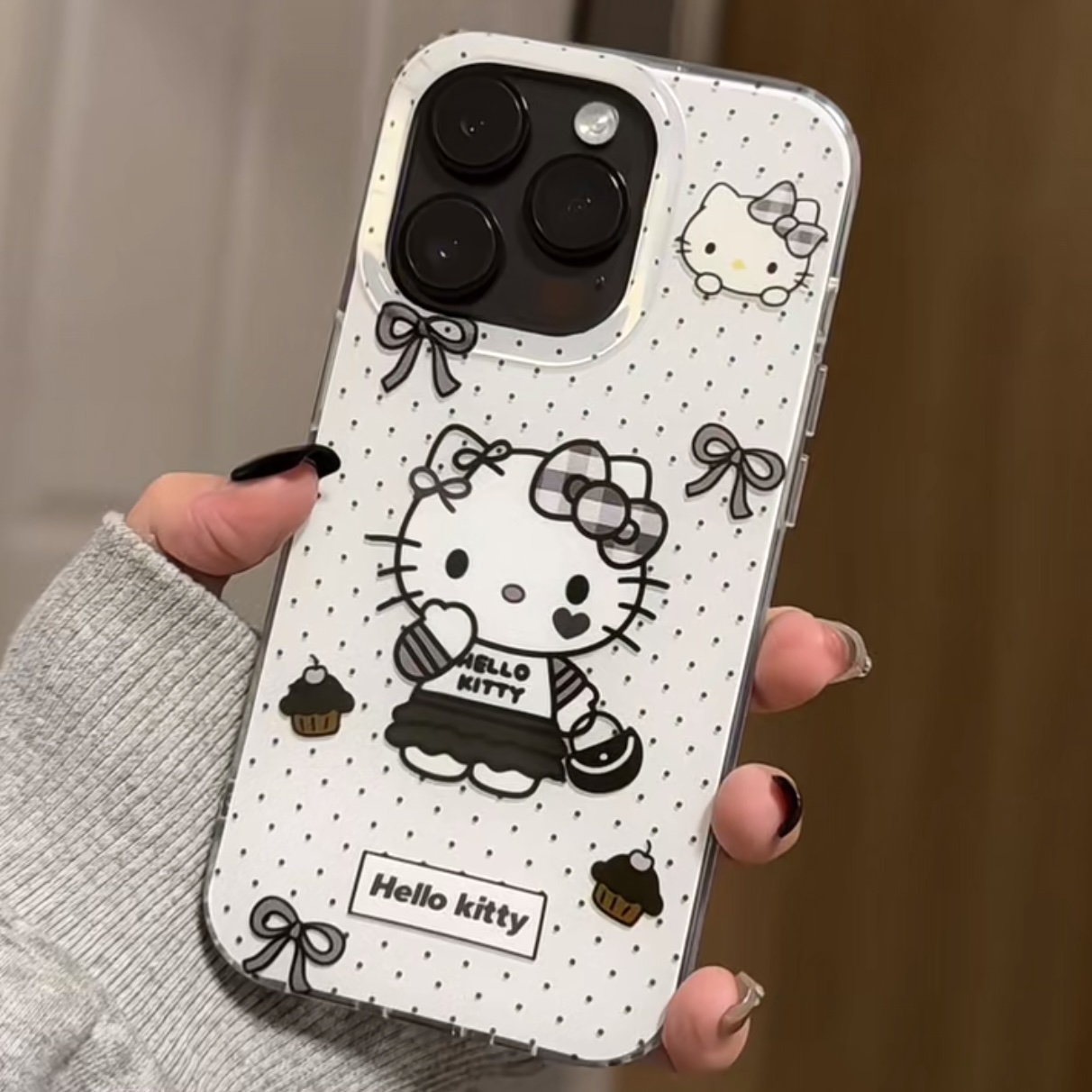 甜酷个性凯蒂猫双层手机壳防摔