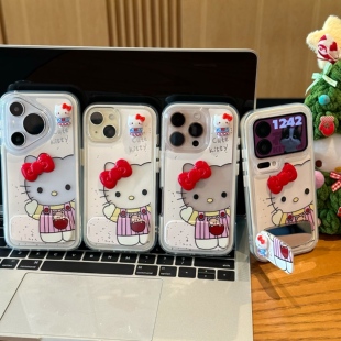 镂空背带裤 13华为p70荣耀500vivo支架opporeno14小米17pro红米k90少女 猫适用苹果16promax手机壳iPhone15新款