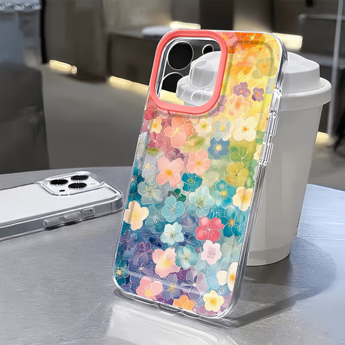 可爱卡通彩绘花朵手机壳防摔