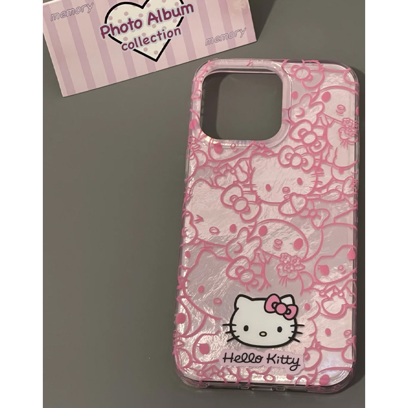 可爱少女心渐变线条kitty手机壳