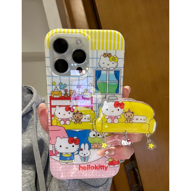 沙发凯蒂猫小熊适用苹果16手机壳iPhone15promax新款p70华为mate60荣耀200/vivos19支架oppo小米14红米note13