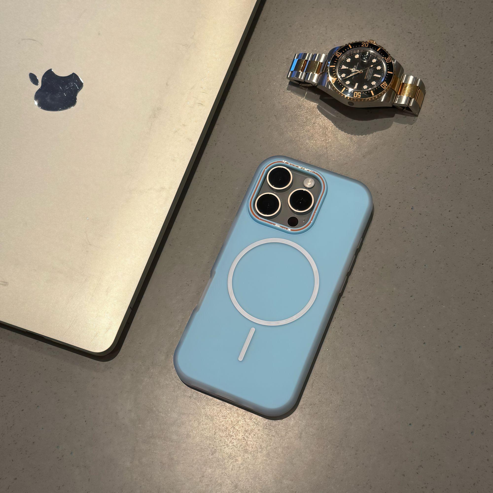 撞色磁吸适用iPhone16promax手机壳苹果15promax简约14pro蓝色13pro防摔16新款15plus保护套11男女12潮流软壳