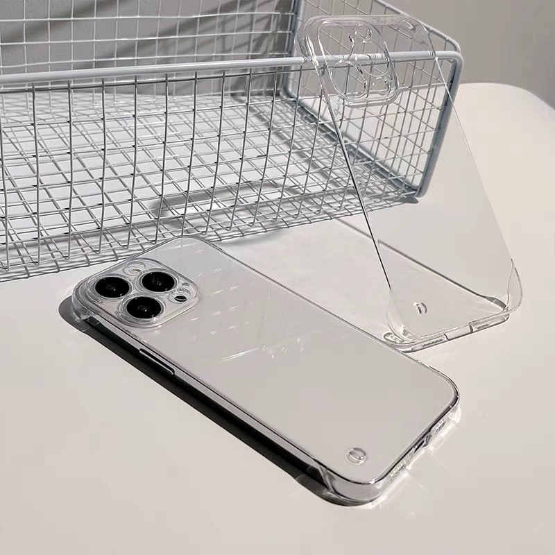 裸机感无边框适用苹果16手机壳iPhone15promax新款13华为p70荣耀300半包12小米14超薄x200硬壳vivoppo红米11