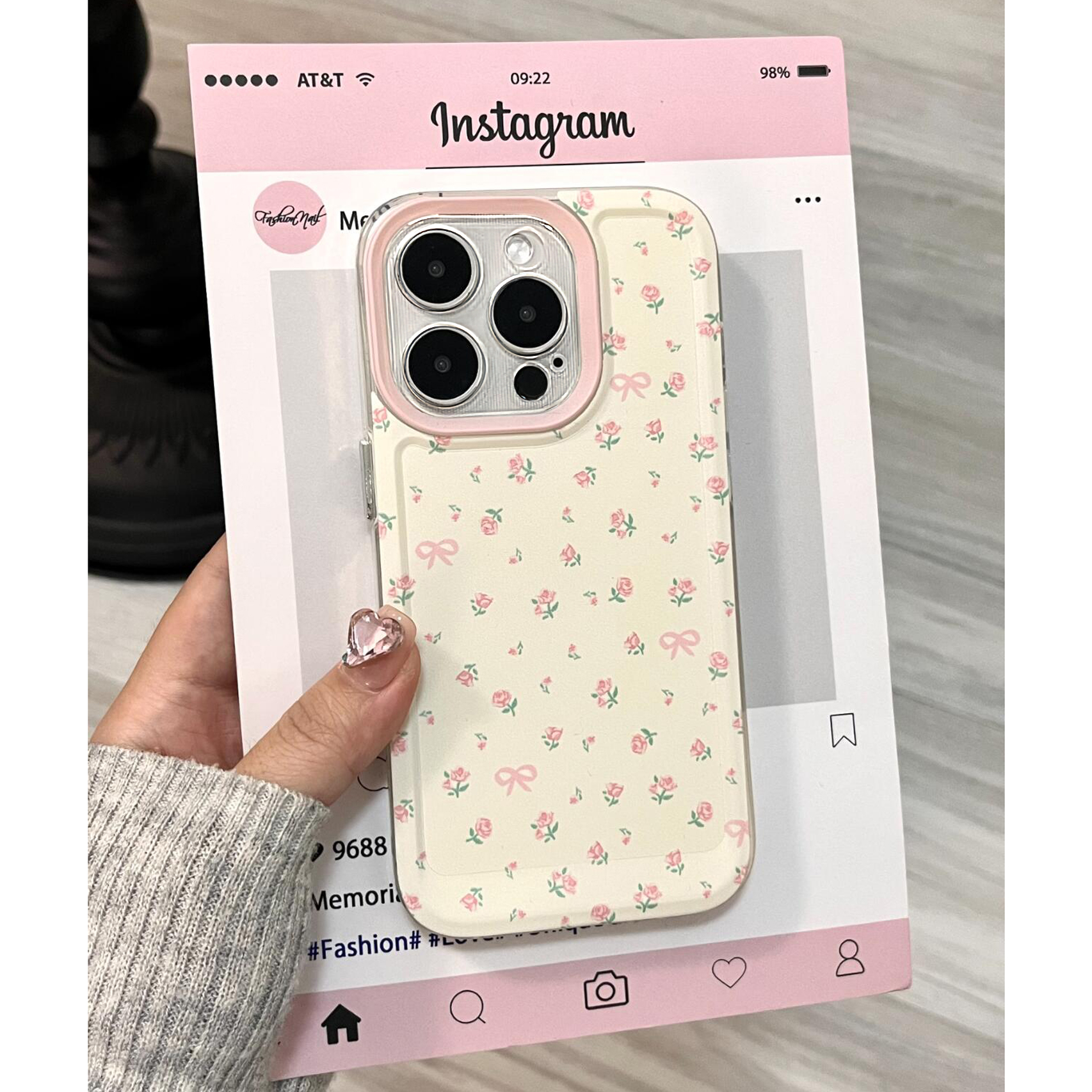 碎花玫瑰适用苹果13手机壳iPhone15promax新款12华为mate60荣耀90防摔11小米14超薄vivox100全包oppo软壳k70