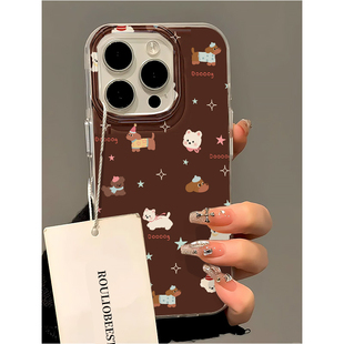 白鹿同款小狗适用苹果17手机壳iPhone15promax新款p70华为mate60pro荣耀300高级vivos20卡通oppo小米14红米13