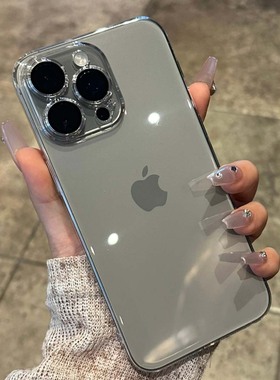 亚克力pc硬壳超薄透明适用iphone14pro手机壳苹果13proMax防尘新款17pro保护套16promax男女15pro硬壳12/11pm