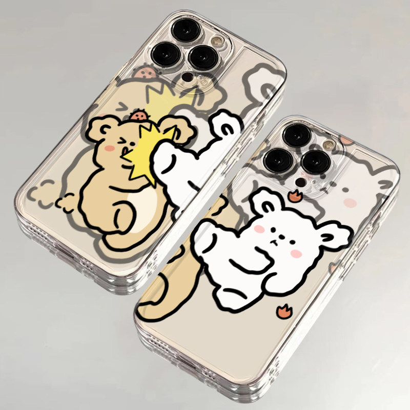 可爱情侣适用苹果14手机壳iPhone15promax新款nova12华为mate60荣耀90防摔11小米13透明vivo全包oppo软壳k70