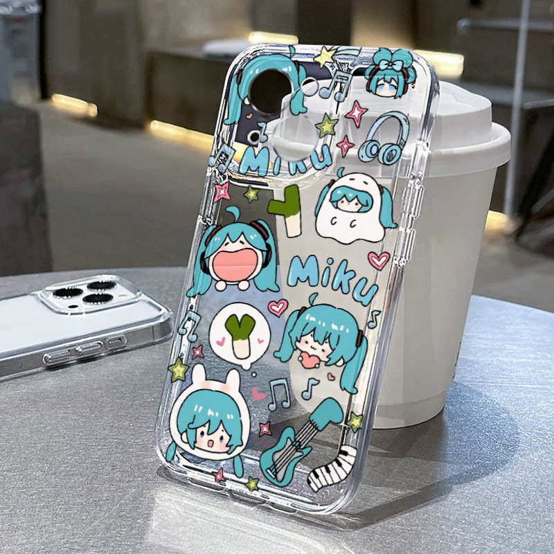 Q版初音适用苹果14手机壳iPhone15promax新款nova12华为mate60荣耀90防摔11小米13透明vivo动漫oppo软壳k70