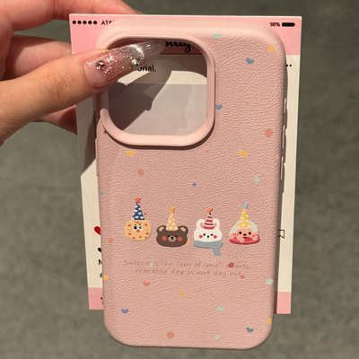 苹果可爱荔枝纹插画手机壳防摔