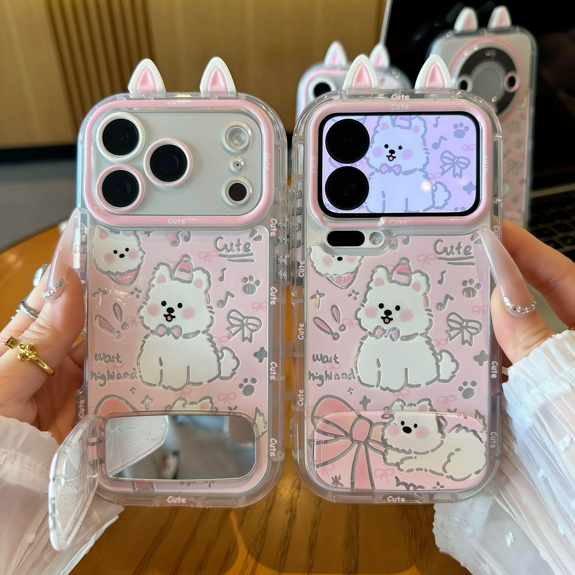 西高地支架适用17苹果16promax手机壳mate70pro华为pura80可爱OPPOReno14红米K60少女心vivos30小米15/13荣耀