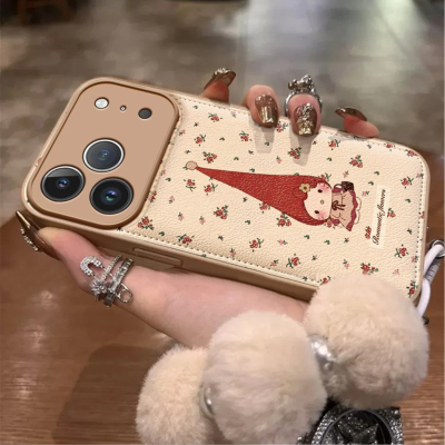 碎花兔适用苹果16手机壳iPhone15promax新款17华为mate70荣耀300毛绒手链vivos20卡通oppo小米14糖果13/12套