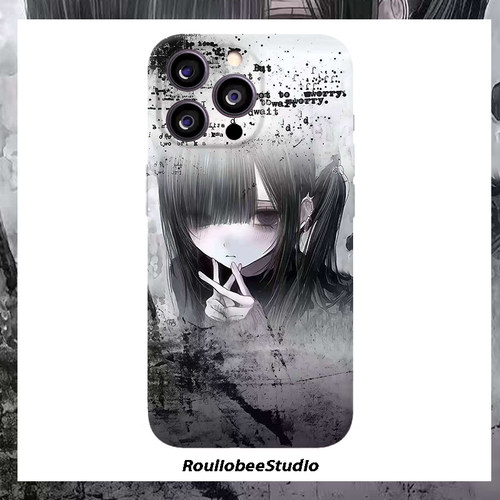 暗黑系女孩适用iphone16promax手机壳13苹果17菲林华为mate70p卡通vivox200防摔小米oppo硬壳12红米k80荣耀90