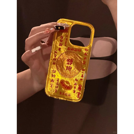 遇发则发适用苹果16手机壳iPhone15promax晕染新款华为mate60荣耀vivos19金色opporeno12小米14红米note13女