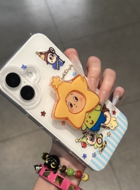 搞怪卡通支架适用苹果16手机壳iPhone15promax新款p70华为mate60荣耀300可爱vivos20创意oppo小米14红米13/12