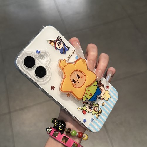 趣味可爱星星人支架手机壳