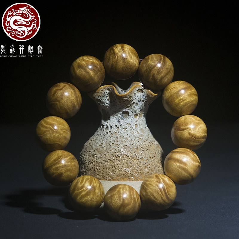 龙胆纹金丝楠木2.0佛珠手串