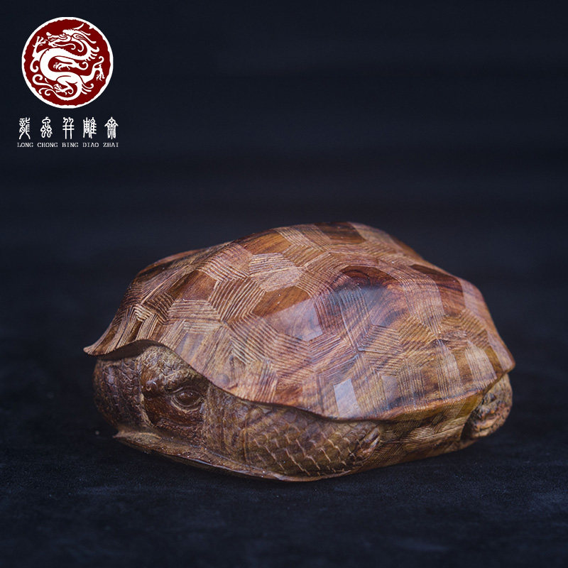 海南黄花梨乌龟摆件男士随身盘玩高档木质文玩把件富甲天下送礼