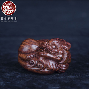 海南黄花梨狮子手把件老料湘工男女随身高档木质盘玩把件事事如意