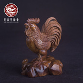 海南黄花梨公鸡摆件老料湘工精品雕刻雄鸡一鸣惊人吉祥木雕送礼