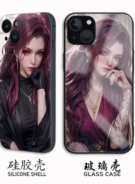 iphon15美女手机壳xsmax苹果6/7/8plus/11/12/13液态玻璃14promax适用vivoIQOO10磨砂硅胶软XR华为P30性感se3