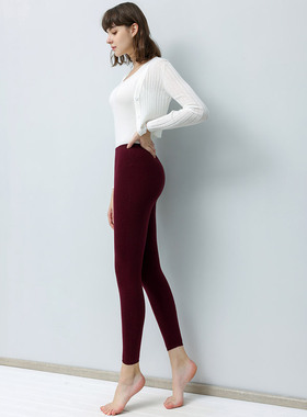 金纺棰6236 加厚针织保暖裤外穿内搭修身弹力羊毛裤绒裤女冬季