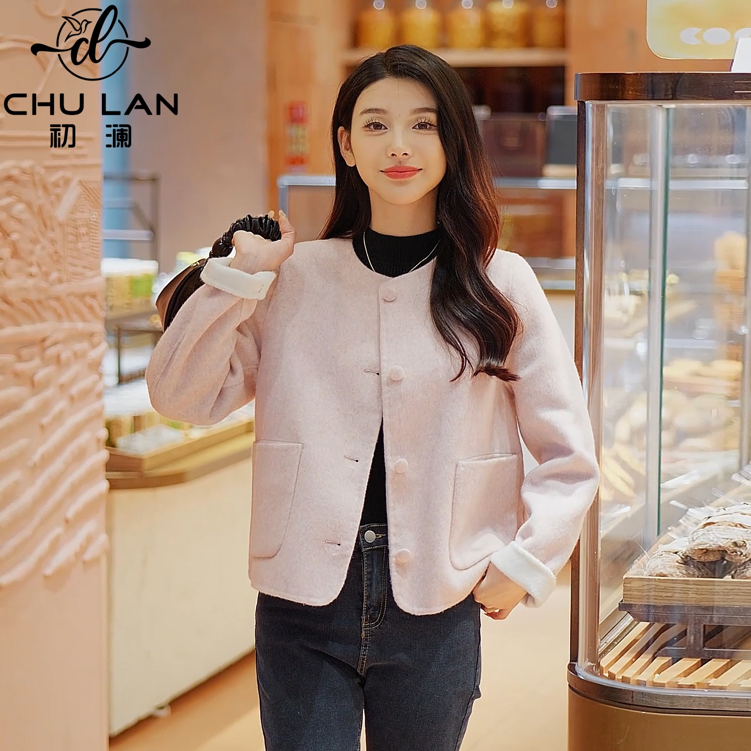 短款双面羊毛大衣女2025年秋冬