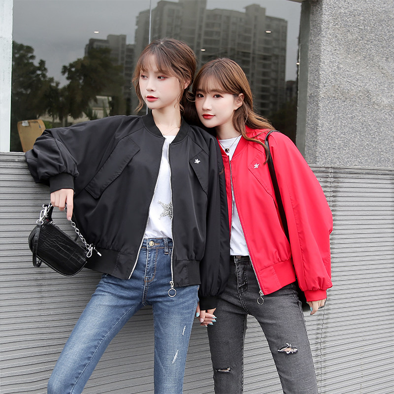 潮牌刺绣棒球服女ins潮春装2020年新款春秋百搭薄款夹克短款外套