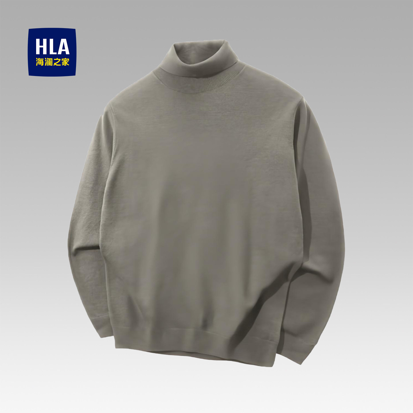 HLA/海澜之家黑色高领长袖针织衫2025冬季新款冬装毛衣男装打底衫