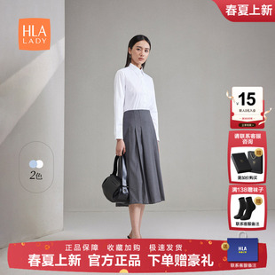 2025夏季 衬衫 新款 通勤免烫正装 HLA 衬衣女装 海澜之家纯色通勤长袖