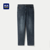 25秋冬新弹力中腰精致绣花裤 HLA 海澜之家洗水工艺牛仔九分裤 子男
