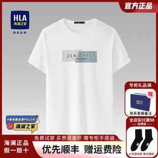 HLA/海澜之家短袖t恤男2024夏季新款潮牌宽松休闲圆领体恤上衣男