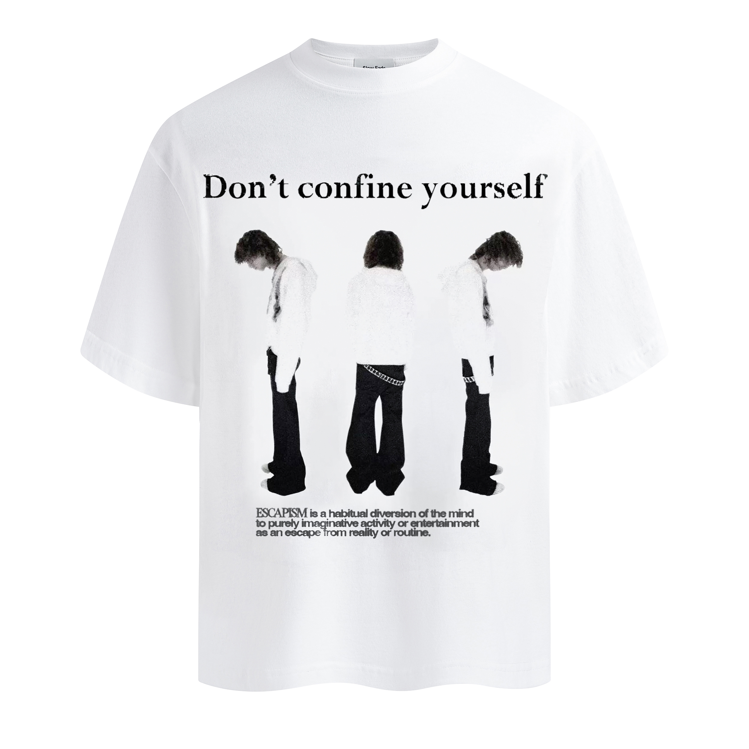 SlowFade原创复古人像印花短袖