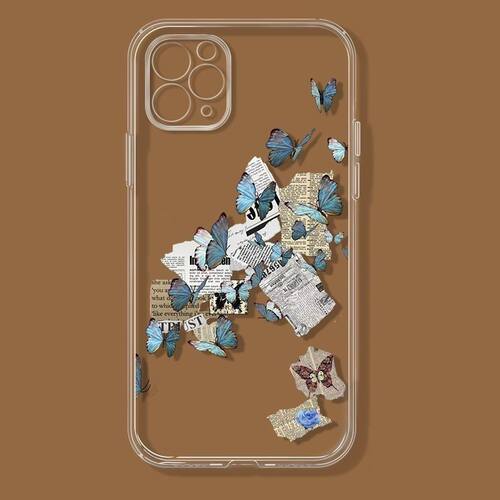 杂志蝴蝶适用iPhone14Pro/17手机壳11/6/xr苹果14/15Promax软情侣8p手机壳简约