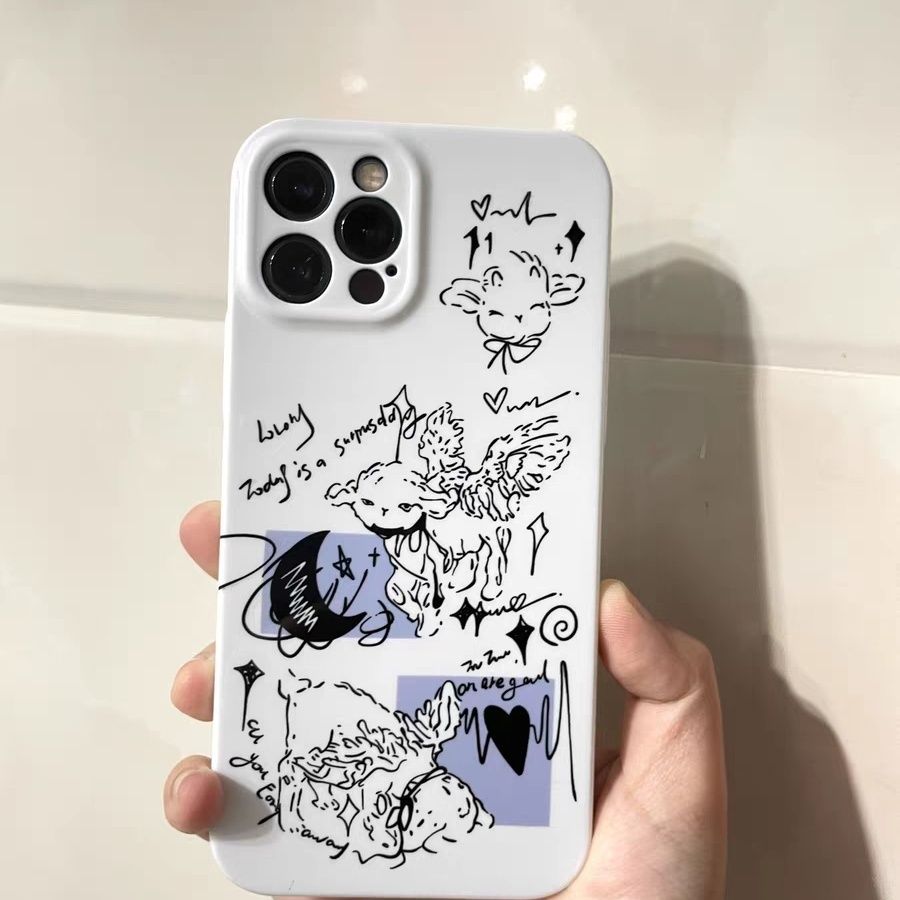 天使棉羊适用iPhone14Pro/17手机壳11/6/xr苹果14/15Promax软情侣8p手机壳简约