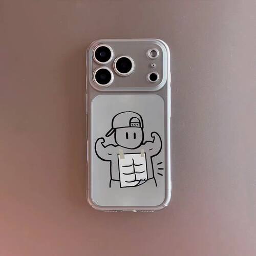肌肉贴纸适用iPhone14Pro/17手机壳11/6/xr苹果14/15Promax软情侣8p手机壳简约