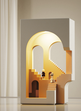 壁光里建筑水泥小夜灯装饰台灯摆件氛围灯床头伴手礼生日节日礼物