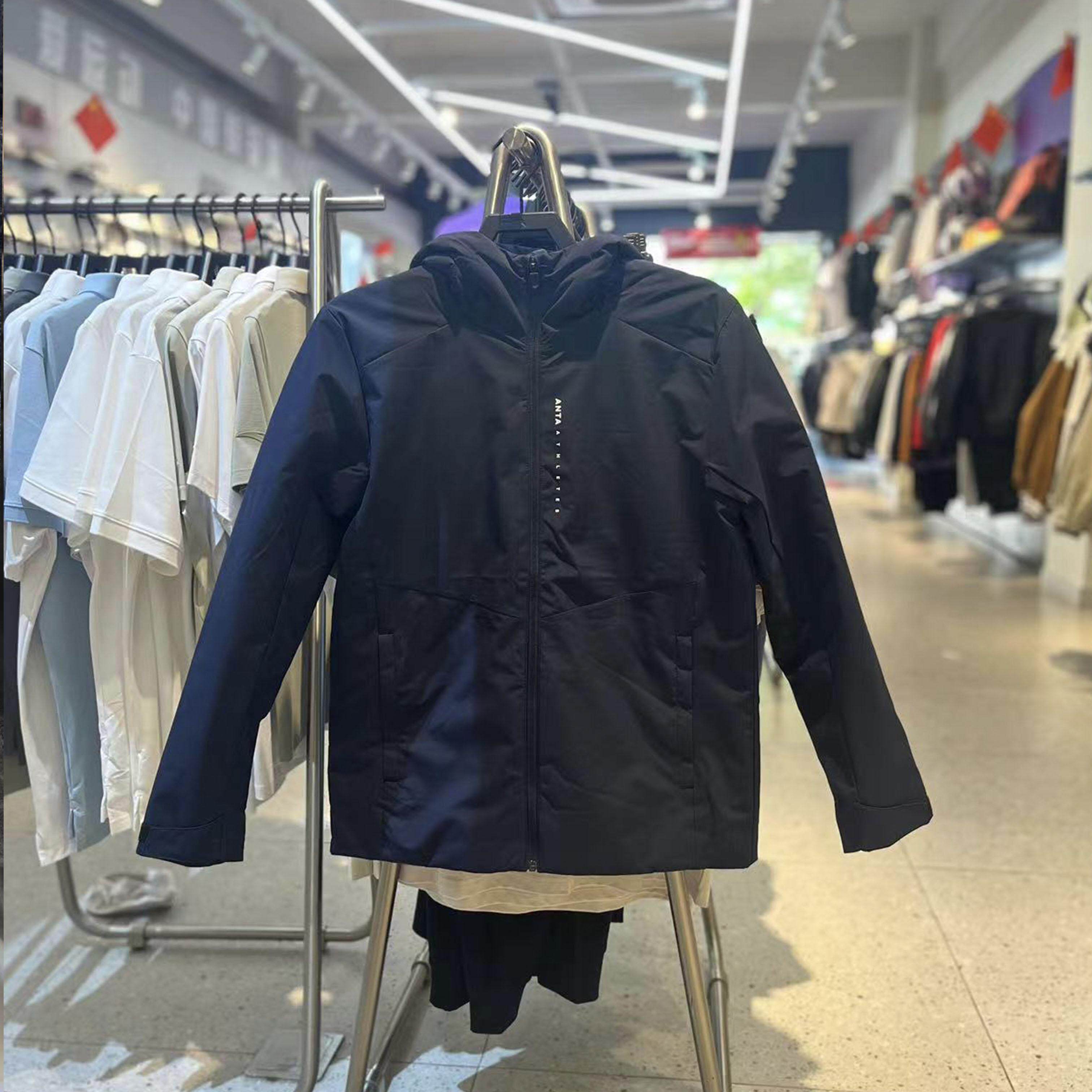 安踏男立领中款羽绒服夹克2024冬防泼水羽绒保暖面包服152447914