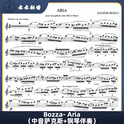 Bozza- Aria 萨克斯古典乐曲（中音萨克斯+钢琴伴奏）