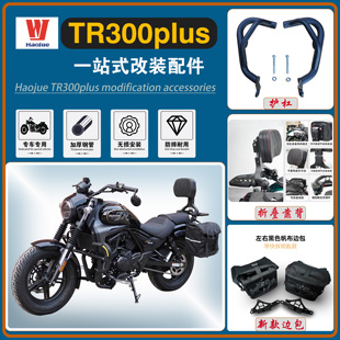 适用豪爵TR300plus护杠折叠靠背货架加强保险杠全盔边包改装配件