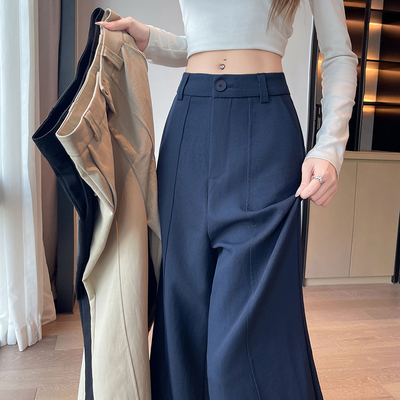 150小个子西装阔腿裤女秋季新款155穿搭窄版高腰九分直筒休闲裤子