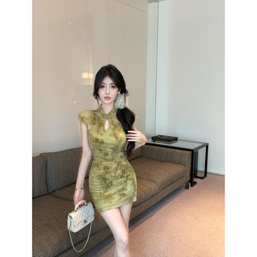 小个子新中式改良旗袍包臀连衣裙