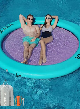定制充气式浮台水上圆形游泳池防溺水漂浮海上浮排戏水娱乐浮板