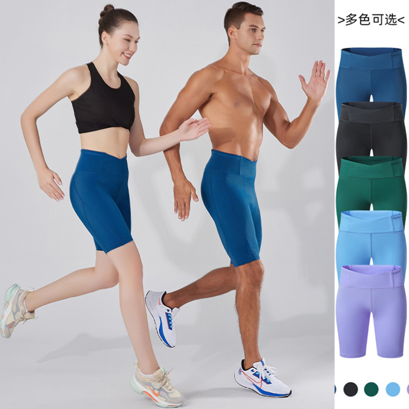 多袋短裤速干跑步五分裤高腰弹力