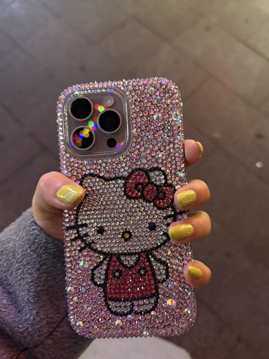 网红同款iPhone16ProMax带钻手机壳可爱苹果17promax女14plus防摔