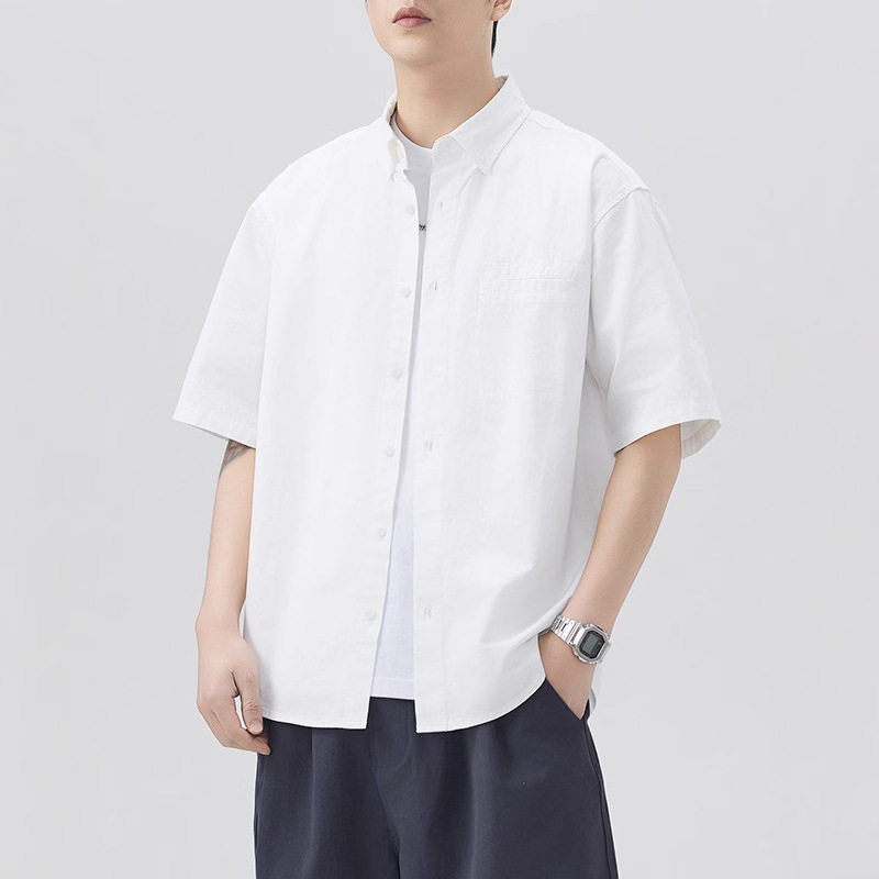 LIYANG2025夏季新款短袖衬衫超火ins休闲男士潮流宽松短袖衬衣