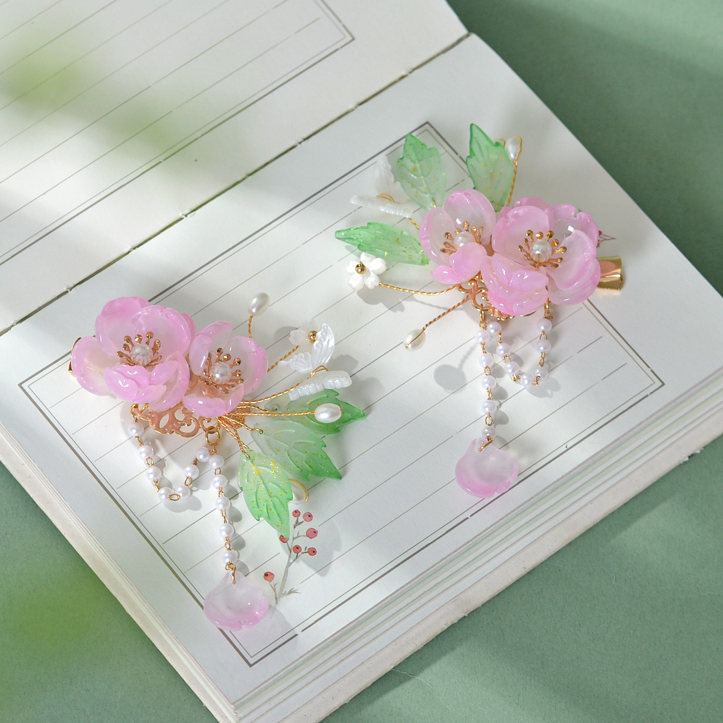 新款汉服头饰古风发饰粉色琉璃发夹儿童对夹流苏超仙跳舞古装配饰,饰品/流行首饰/时尚饰品新,发饰,淘宝优惠券,粉丝福利购,淘宝优惠卷